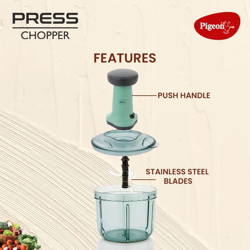 Chopper for Kitchen Use 1000 ML, Push Chopper with 5 Blades, Vegetable ChopperKitchen Accessories Items for Home Cutting Vegetables, Onion, Ginger, Garlic, Salad, Tomato, Potato 3